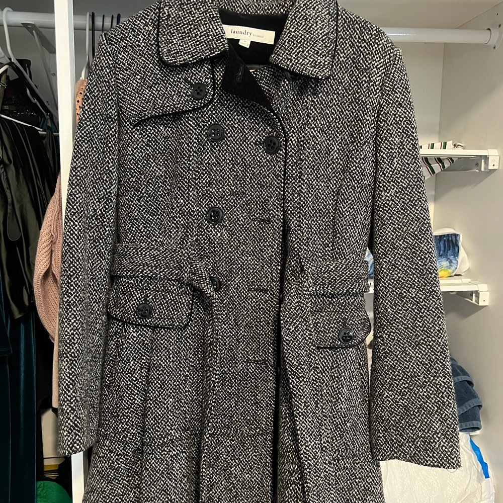 Laundry by Design Black and White Trench Coat